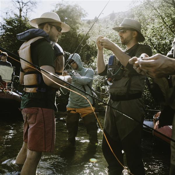 Men flyfishing