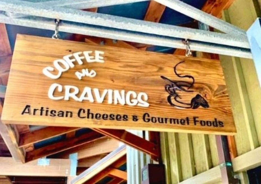Signage at Coffee and Cravings