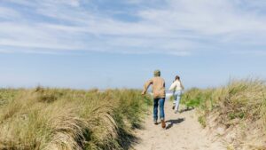 Kids Running to Salishan Beach