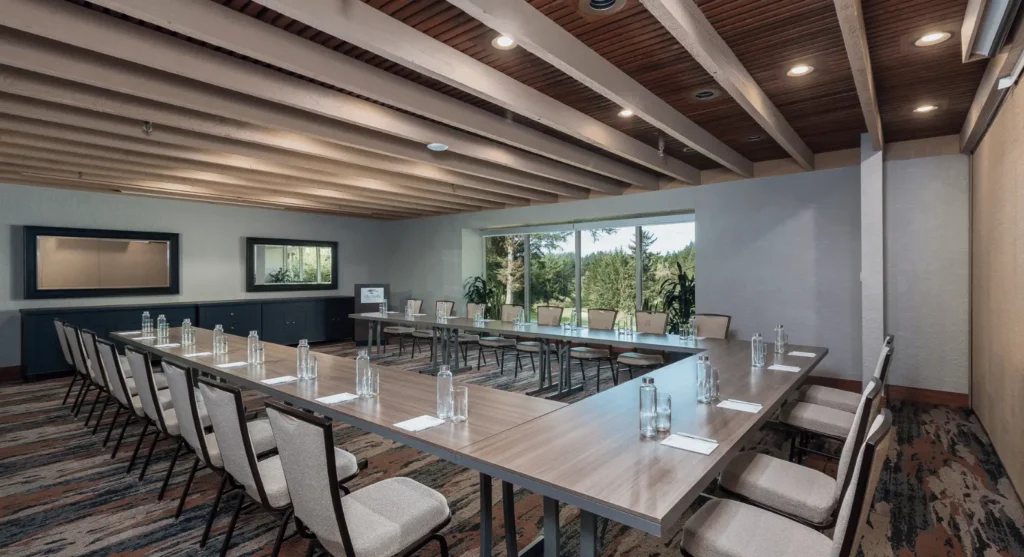 Explore the Lincoln room at Salishan Coastal Lodge, perfect for an Oregon Coast meeting.